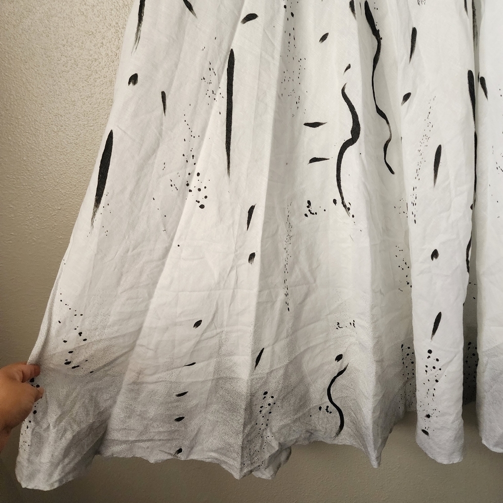 Making The Cut Painted Midi Gary's Skirt Winning Look White Artsy NWT Size 3x - Picture 7 of 10